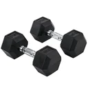 Hexagon Kurzhanteln 2er Set Gusseisen Hanteln Griff gerändelt Hantel Set Kurzhantelset Gewichte Metall Gummi schwarz 2 x