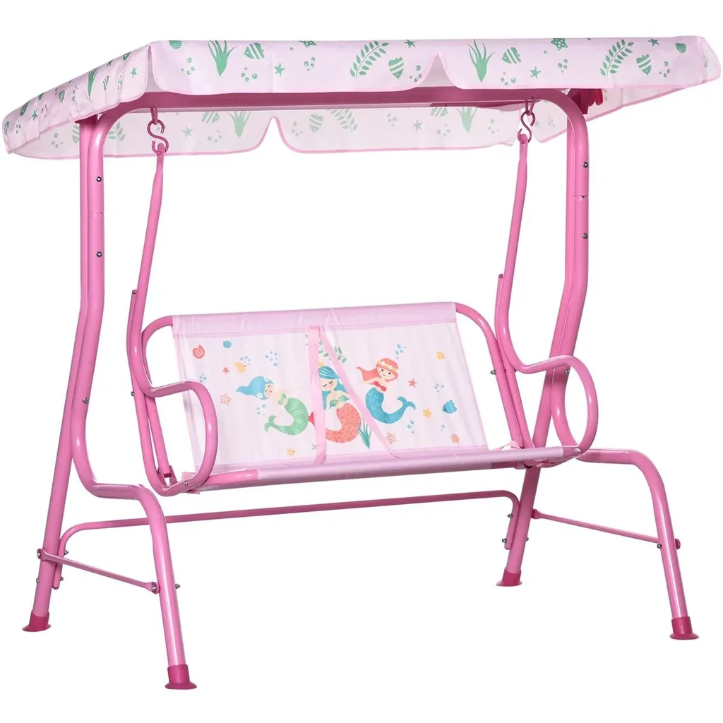Kinderschaukel - mit Dach - Rosa - 110 x 74 x 113 cm