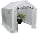 ShelterLogic Gewächshaus 4,32 m² Weiß, 180×240 cm – Foliengewächshaus mit Aufrolltür & Lüftung, wetterfest