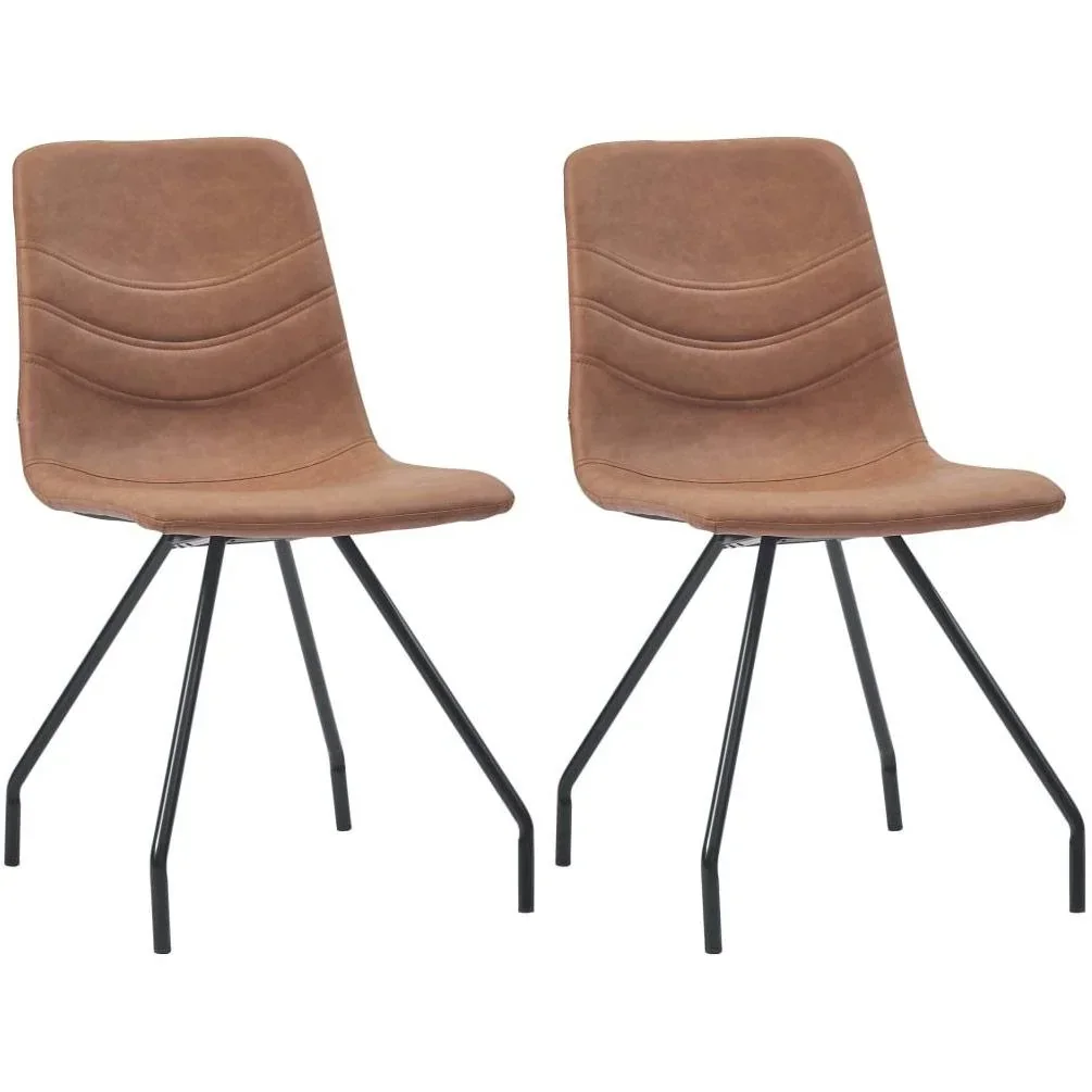 Esszimmerstühle 2-Sitzer Kunstleder braun
