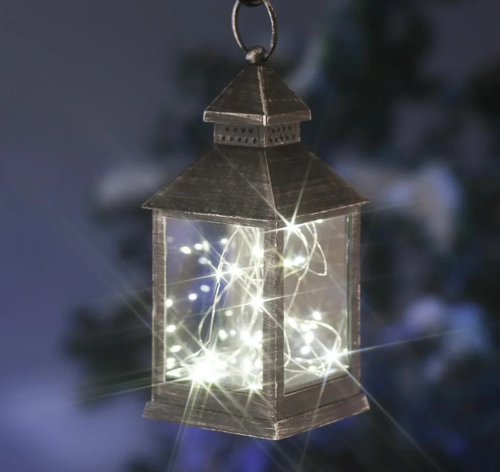 Laterne mit Mini-Lichterkette