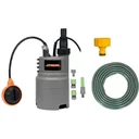 Tauchpumpe - 400W - 6000 l/h MIT 15-Meter-Gartenschlauch inklusive Sprinkler und Armaturen UND 1"-Hahn