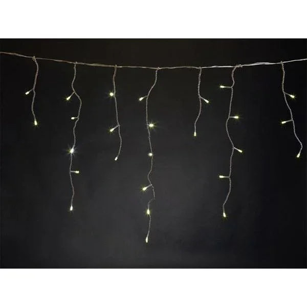 Vellight Eiszapfen-Weihnachtsbeleuchtung - 4 x 0,6 M - 144 LEDs - Warmweiß - Innen & Außen