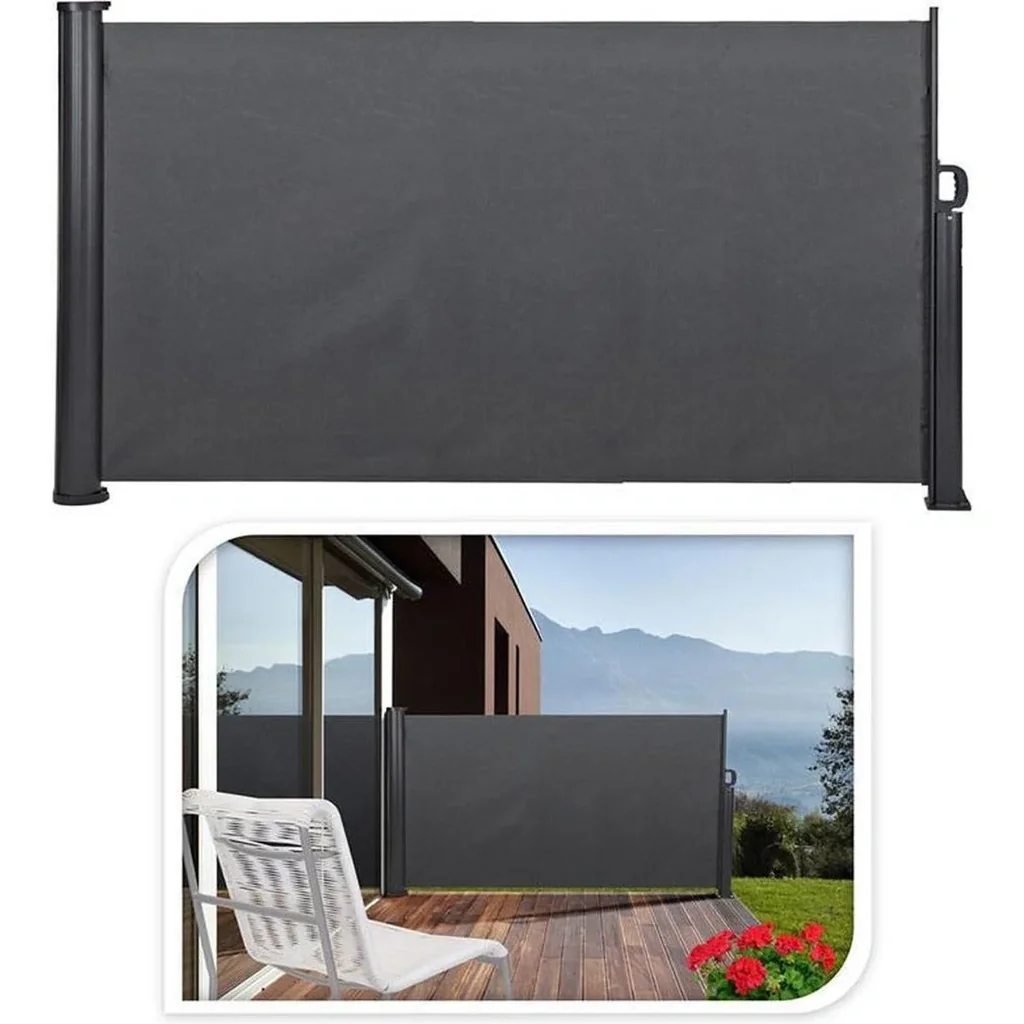 Koopman Windschutz für Terrasse - 3x1,4 m - Anthrazit - Einziehbar
