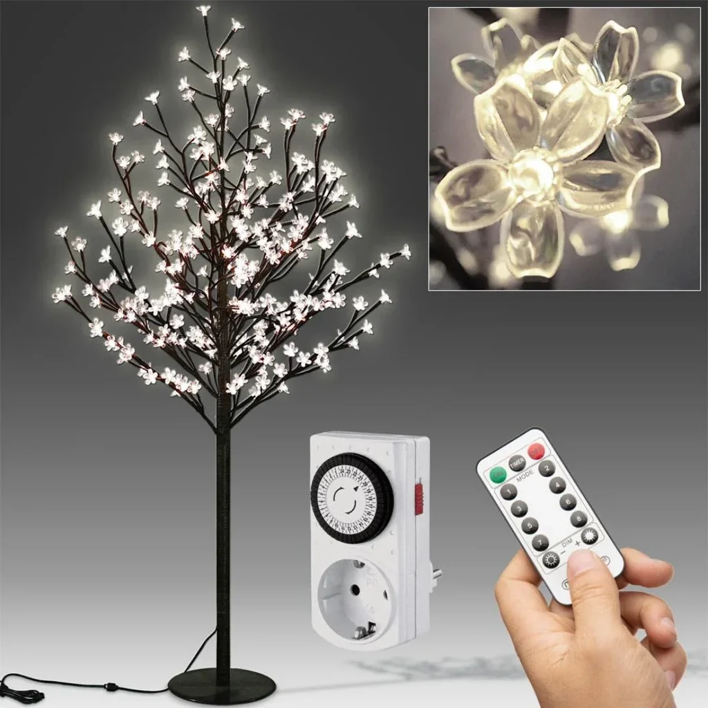 Kirschblütenbaum 180cm mit 200LEDs für den Innen- und Außenbereich inkl. Fernbedienung und Timer