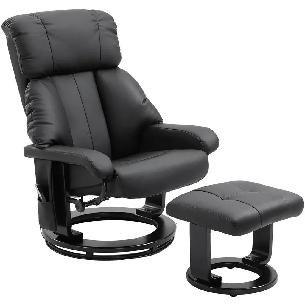 Massagesessel Fernsehsessel Sessel mit Hocker Massagefunktion samtartiges Polyester Schwarz 76 x 80 x 102 cm