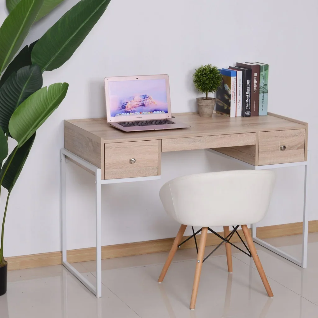 Schreibtisch Computertisch Bürotisch Laptoptisch Arbeitstisch 3 x Schublade verstellbar Ordnungsbox