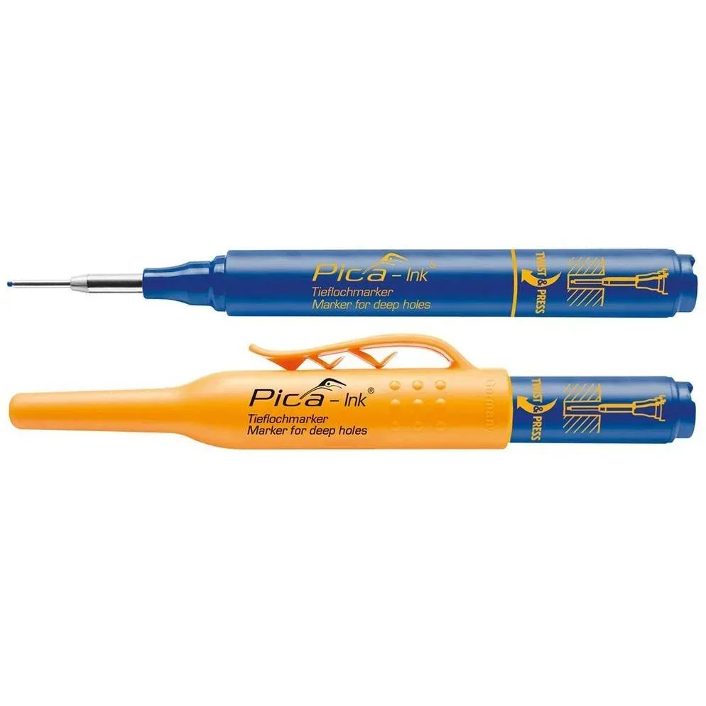 Textmarker 150/40 für tiefe Löcher - permanent - blau