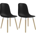 Esstischstühle 2tlg. Kunststoff schwarz