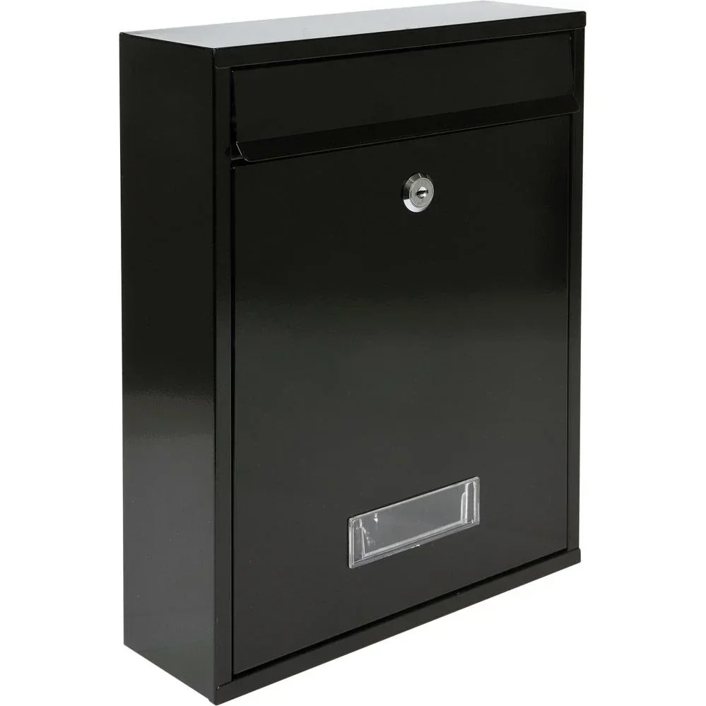 NL Briefkasten mit 2 Tasten - schwarz - 360x260x80 mm
