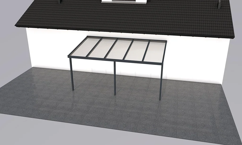 Terrassendach Premium, anthrazit, 5100 x 3060 mm - Klima blue