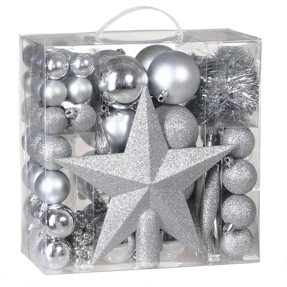 Kugeln 77 Stück - Silber - Durchmesser 5 cm