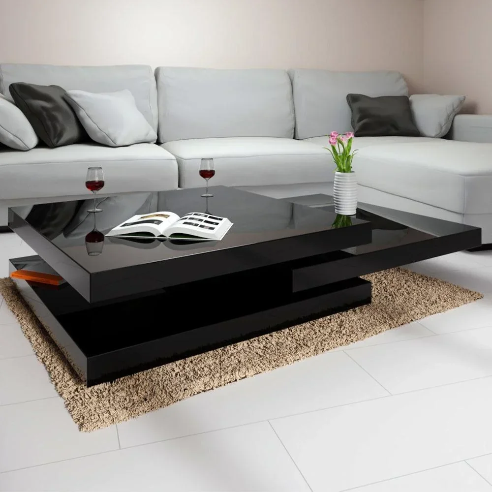 Couchtisch New York schwarz 76x76 cm verstellbar