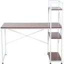Schreibtisch Computertisch Bürotisch mit Regal Walnuss Weiß