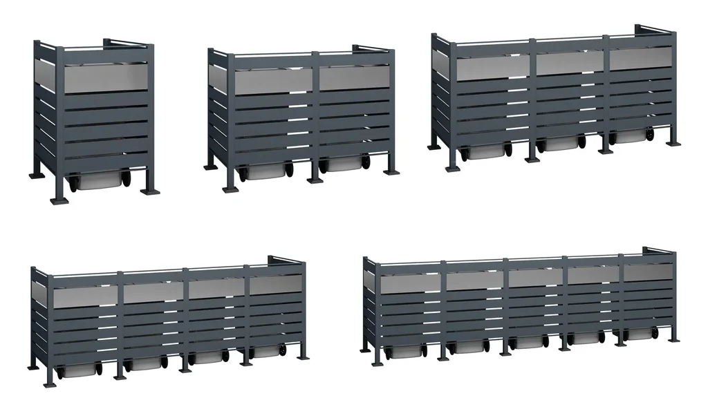 Mülltonnenverkleidung Planum 2er Box, 120 cm, antharzit