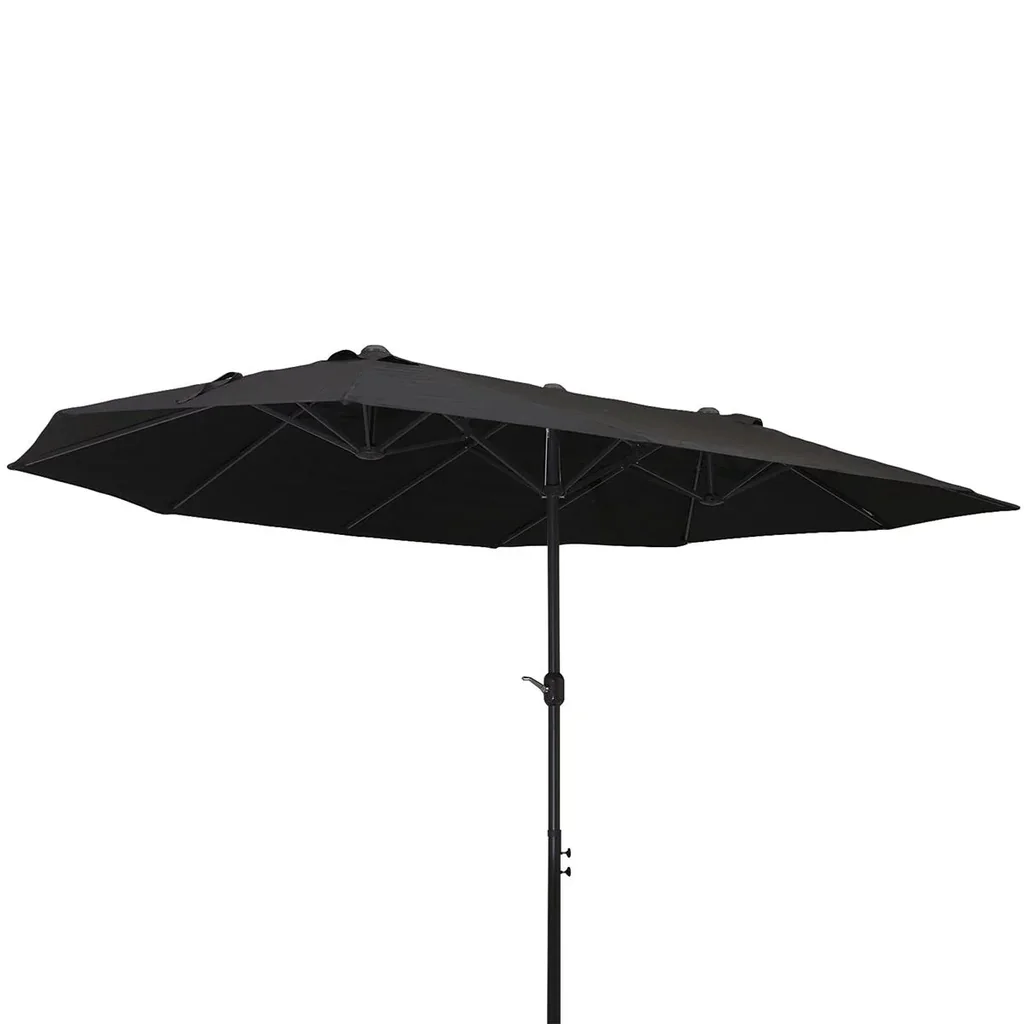 Marktschirm mit Handkurbel schwarz
