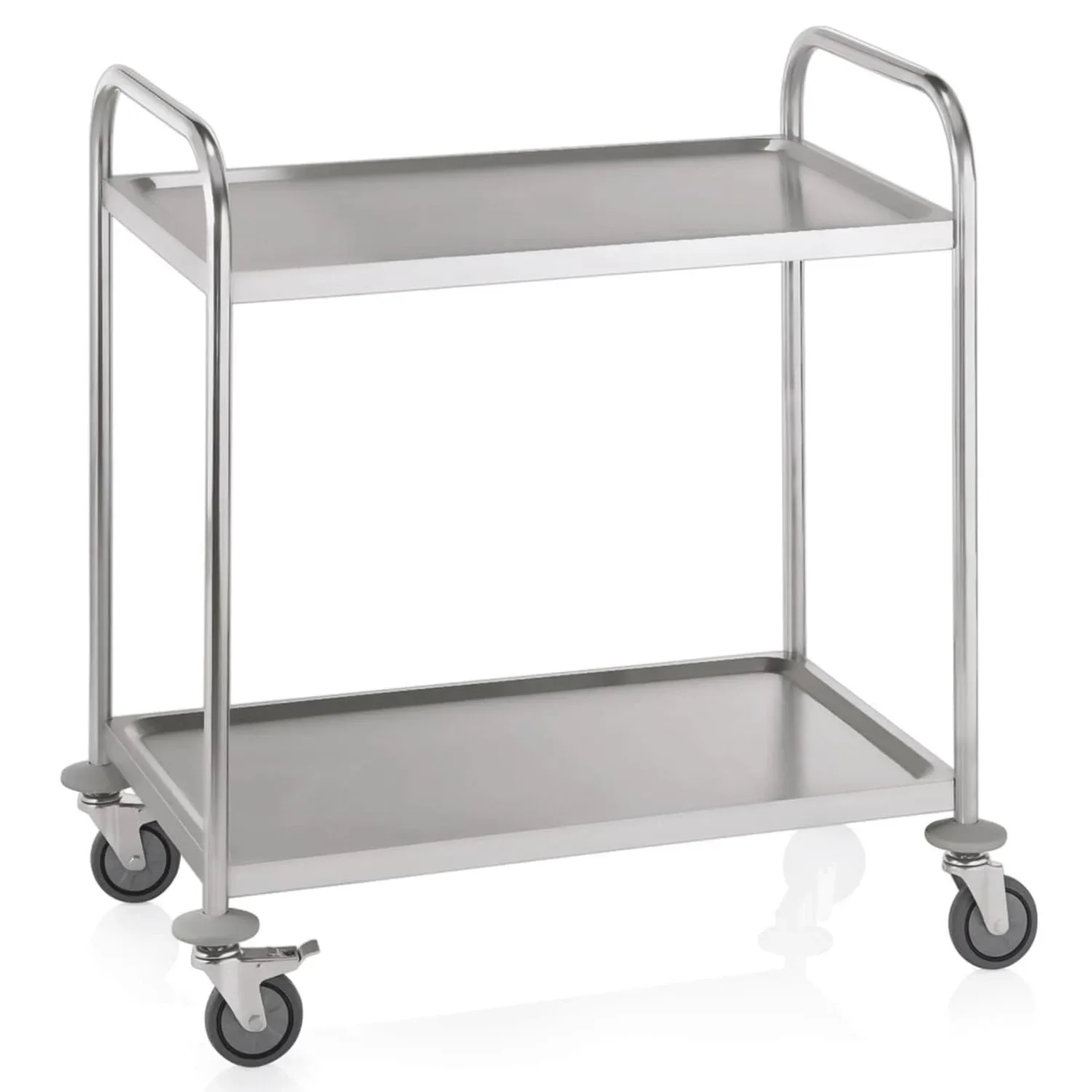 Servierwagen mit 2 Borden, 85x53x95 cm, Edelstahl
