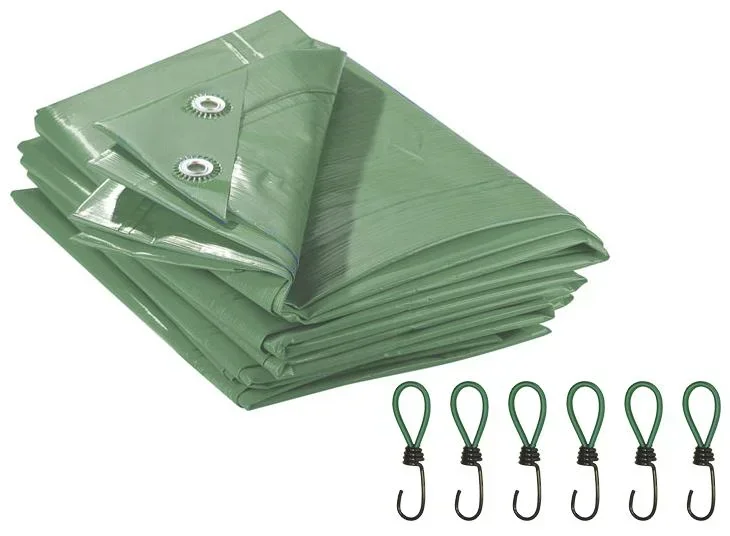 PE-Abdeckplane 200 x 300 cm, 90g/m² - GRATIS dazu 6 Stück Gummispanner