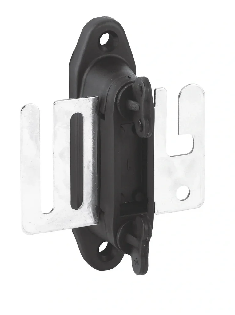 Bandtorgriff Isolator Profi mit Niroplatte, schwarz, 4 Stück