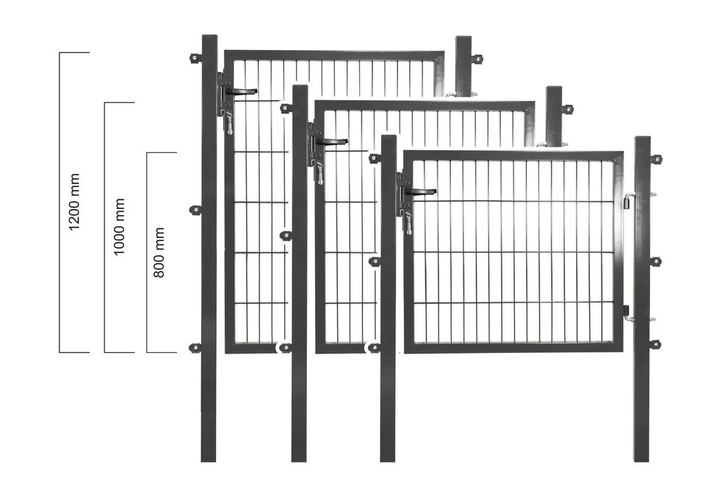 Gartentor für Doppelstabmatte anthrazit, einflügelig - 80 cm hoch - 100 cm breit