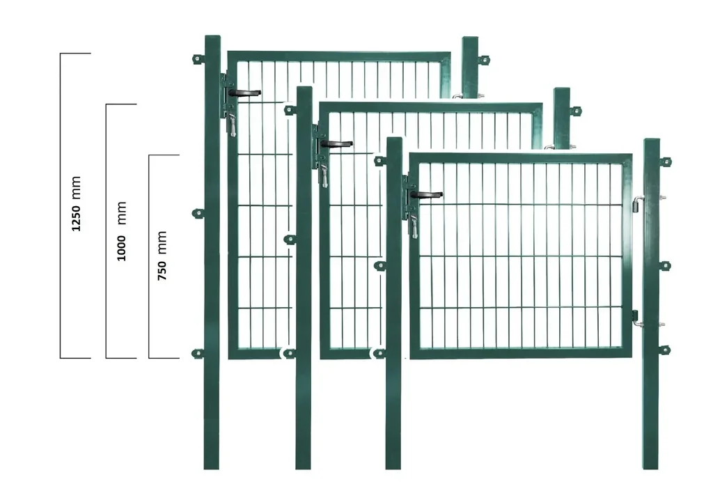 Gartentor für Einstabmatte grün, einflügelig - 125 cm hoch - 100 cm breit