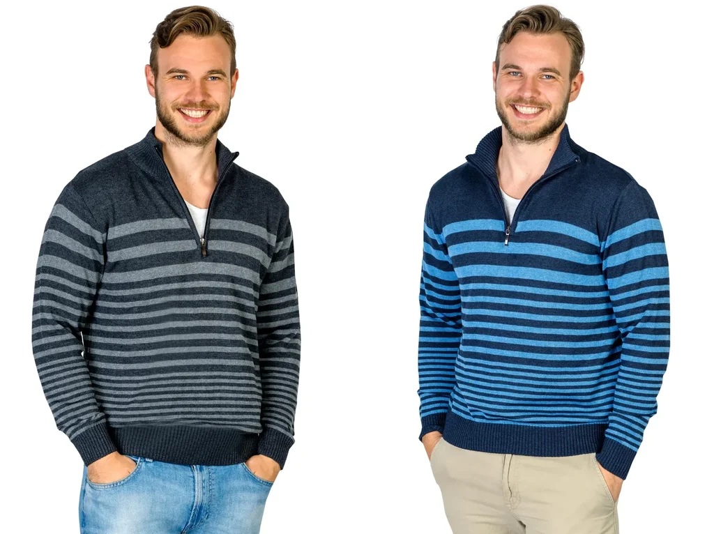 Pullover, Farbe grau mit Blockstreifen, Gr.XL