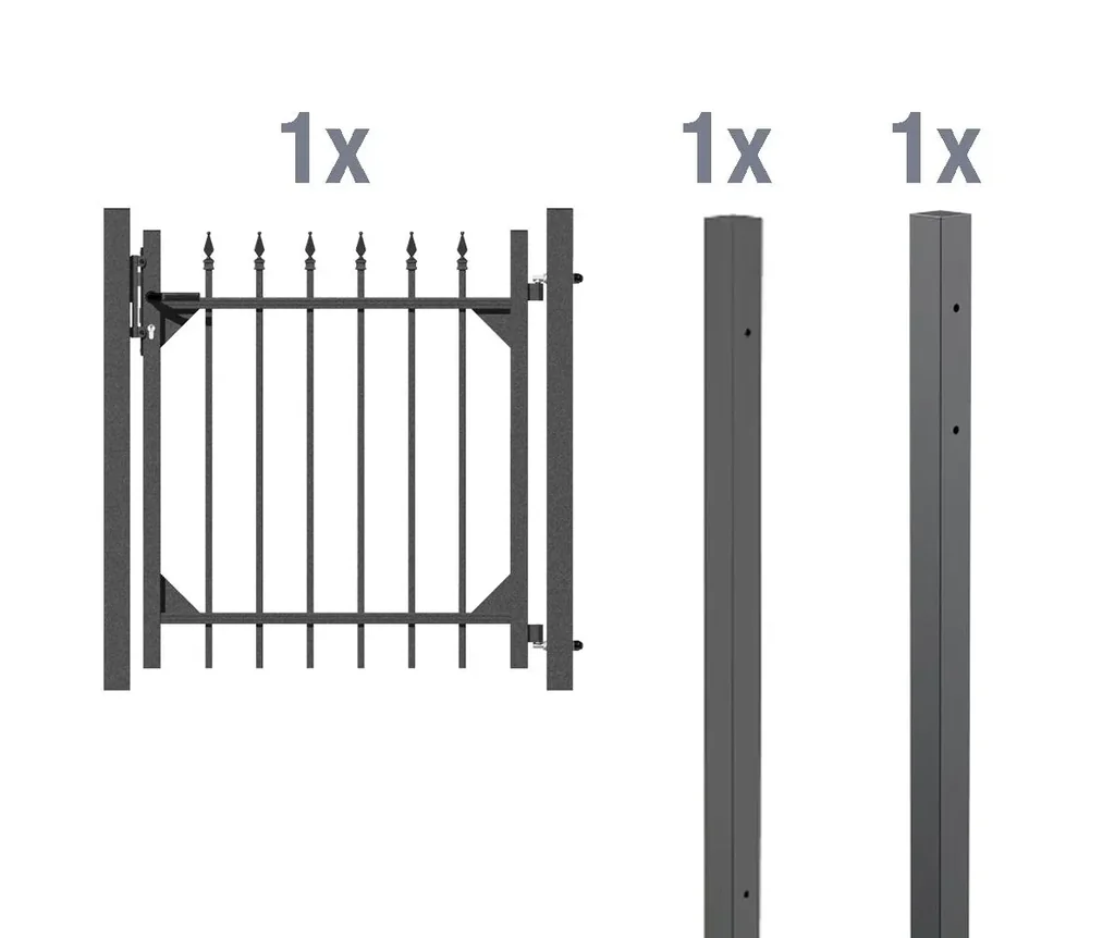 Einzeltorset Chaussee, zum Einbetonieren, anthrazit, Höhe 100 cm, Breite 1 m