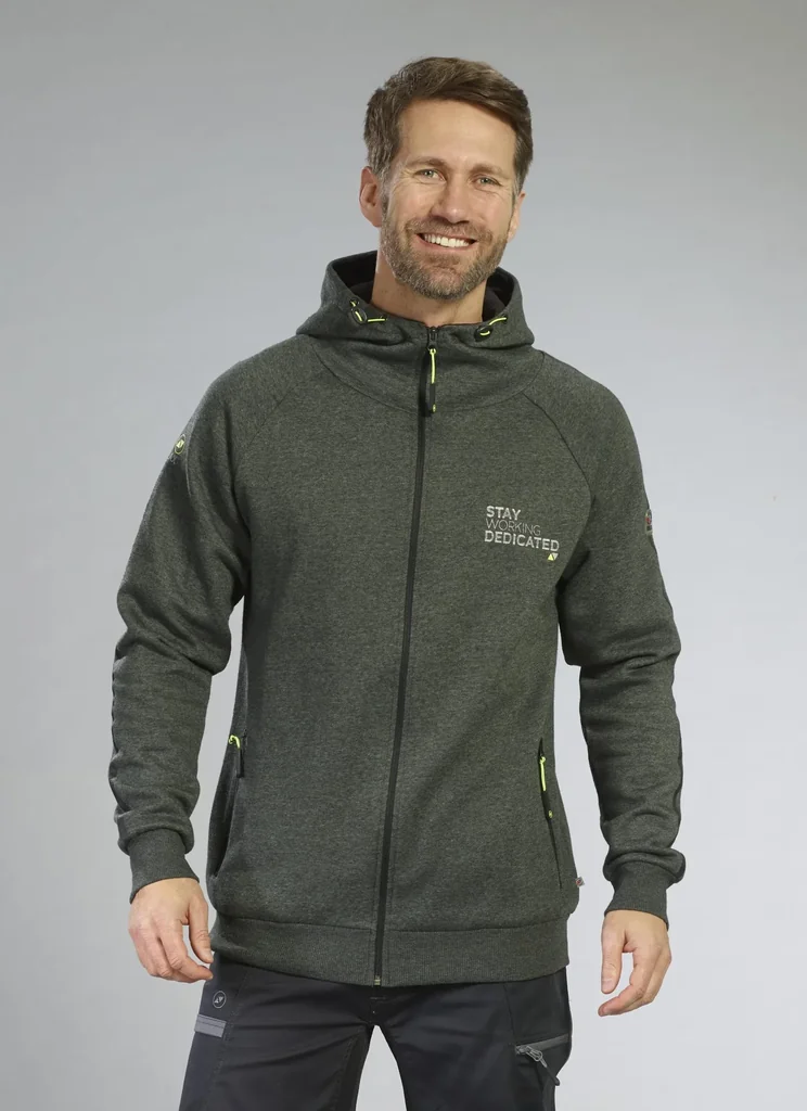 Sweatjacke mit Kapuze, Farbe grün/schwarz, Gr.2XL