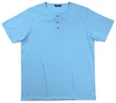 T-Shirt mit Knopfleiste, Farbe blau/melange, Gr.2XL