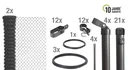 Maschendrahtzaun als Zaun-Komplettset, zum Einbetonieren, anthrazit-metallic, Höhe 100 cm, Länge 50 m