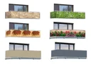 Balkon Sichtschutz "Mauer-Blumen"
