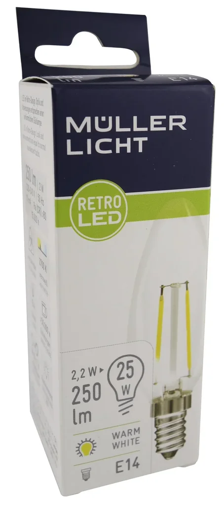 Retro LED Lampe mit 8 Watt (75W), E27, warmweiß