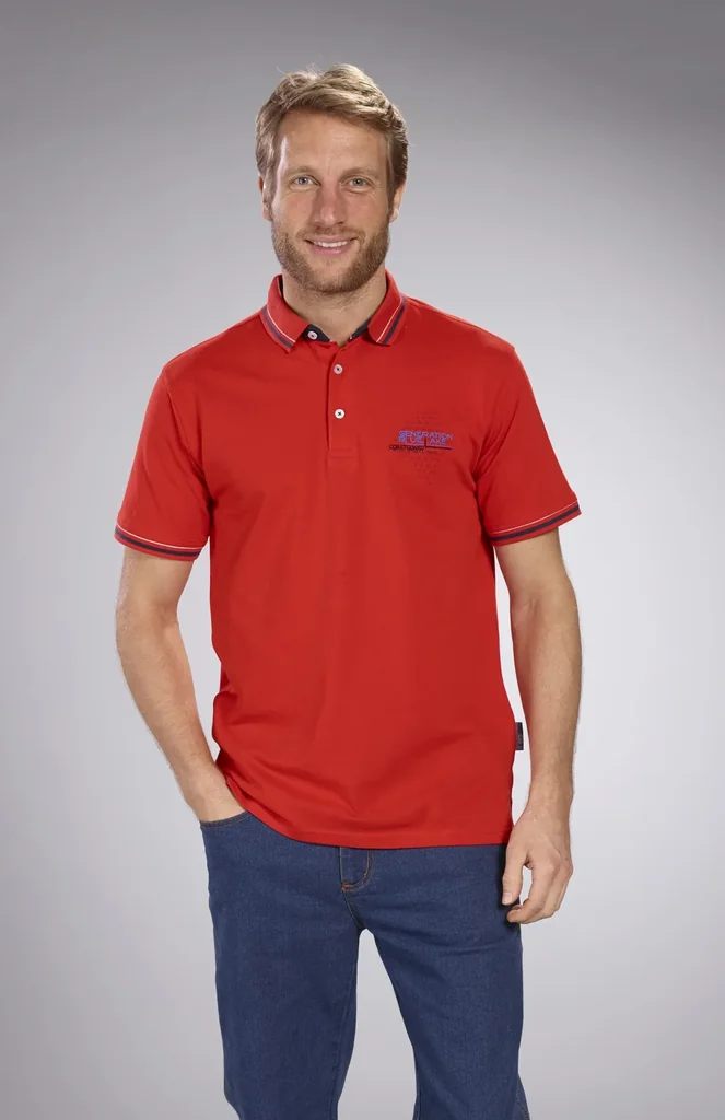 Poloshirt aus Pique, Farbe rot, Gr.M