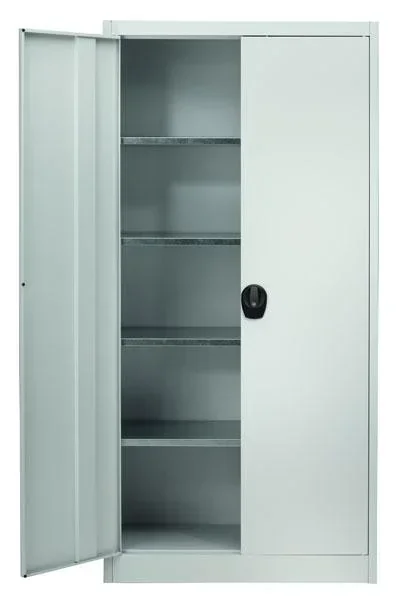 Flügeltürenschrank "Klassik", Türfarbe Enzianblau, Korpusfarbe Grau