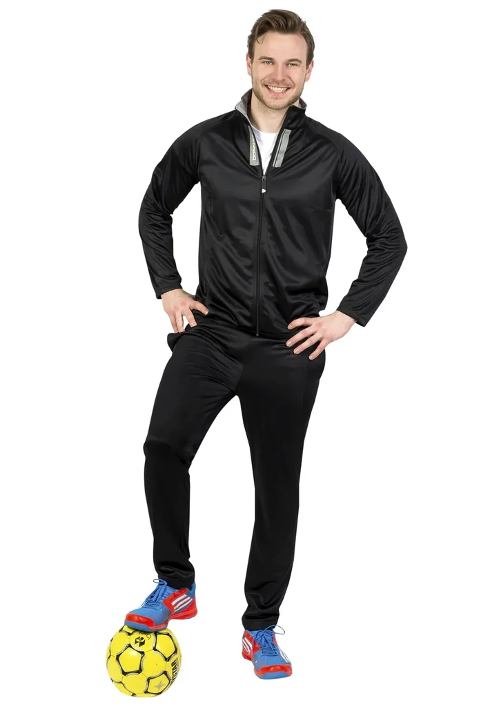 Trainingsanzug, 2-teilig, schwarz/grau, Gr. XL