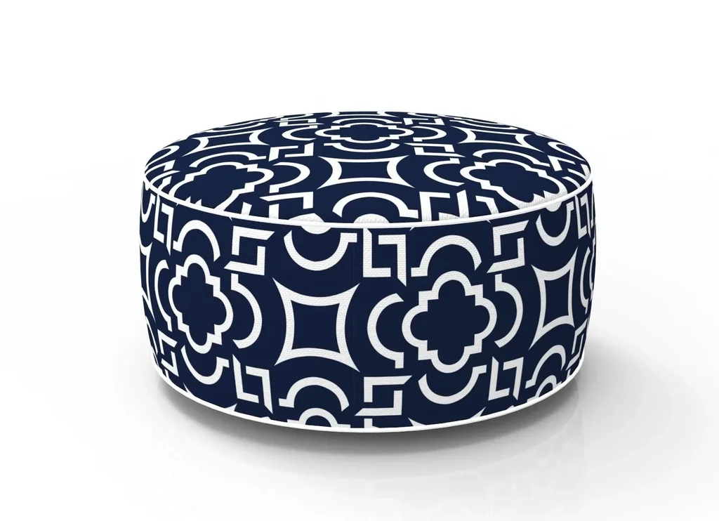 Aufblasbarer Lounge-Sitzhocker in Blau/Weiss