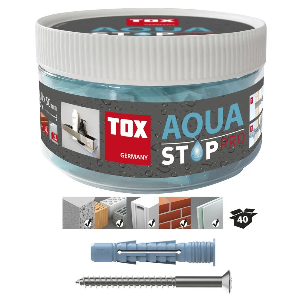 Allzweckdübel Aqua Stop Pro 8x50 mm + Schraube in Runddose