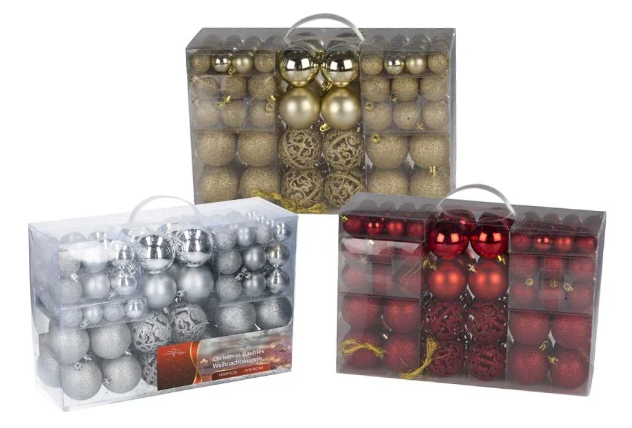 Weihnachtskugeln, silber, 100 Stück