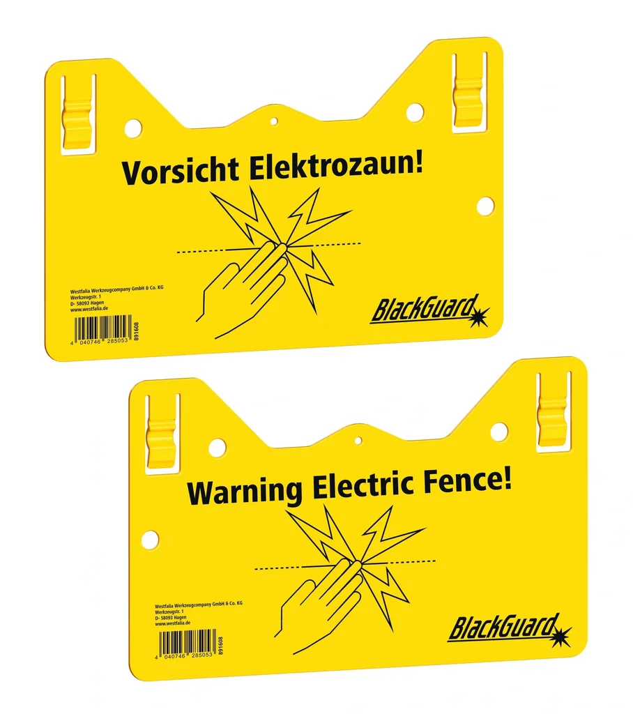 Warnschild hook - in DE/EN 2-seitig bedruckt