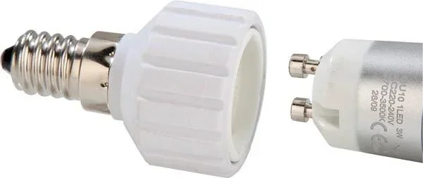 Adapter E14 auf GU10 Sockel, 3 Stück