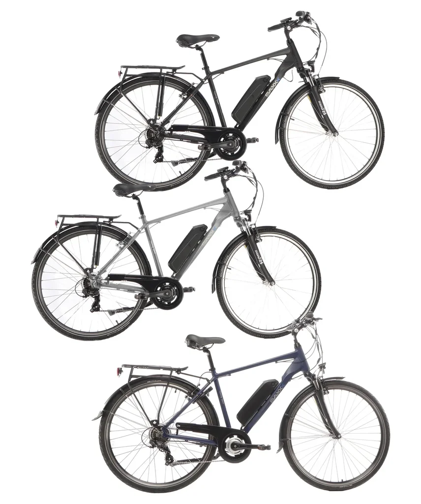 Herren Trekking E-Bike, 28 Zoll, Rahmenhöhe 50 cm, 7-Gang Kettenschaltung, schwarz, Eifel