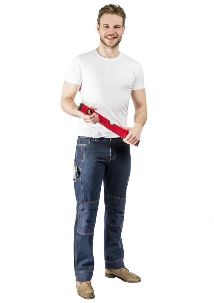 Arbeitsjeans mit Kniebesatz, Farbe blau, Gr.60