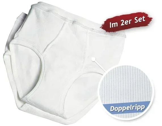 Sportslip, Doppelripp, 2er Pack, weiß, Gr. 7