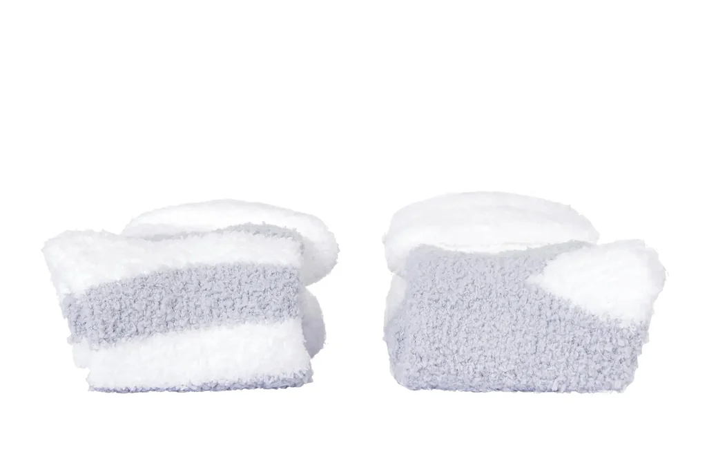 Kuschelsocke für Damen, Farbe grau/wollweiß, Gr.35/38