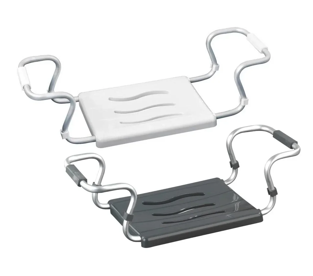 Badewannensitz Secura, silber- anthrazit, ausziehbar, 120 kg Tragkraft
