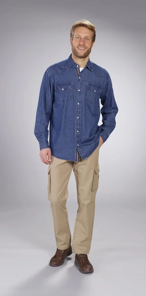 Jeanshemd in Farbe bluestone, Gr.3XL