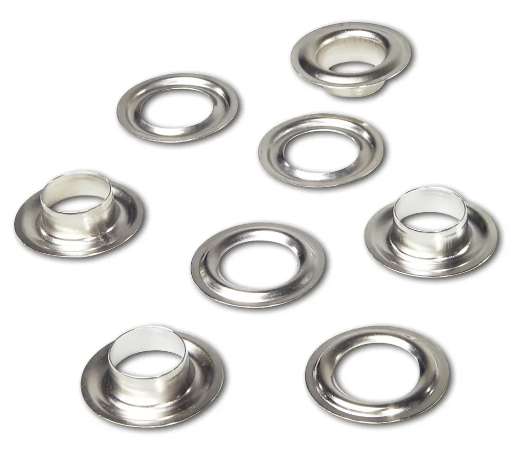 Ösen 10,0 mm Messing - vernickelt, 25 Stück