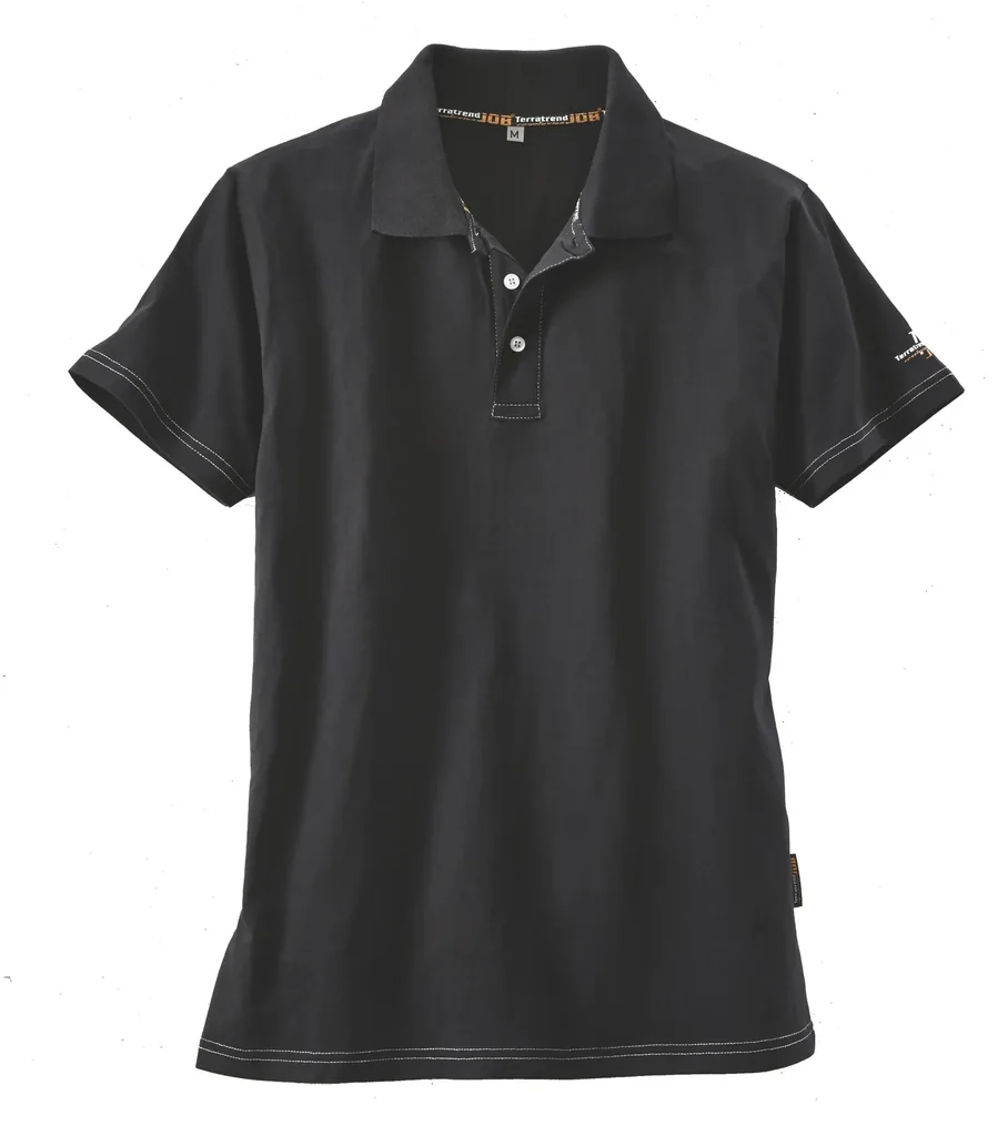 Poloshirt mit Aufdruck, Farbe schwarz, Gr.XL