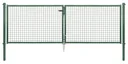Doppeltor-Set Wellengitter inkl. Pfosten 3 x 1,25 m grün