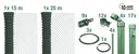 Maschendrahtzaun als Zaun-Komplettset, zum Einbetonieren, grün, Höhe 80 cm, Länge 40 m